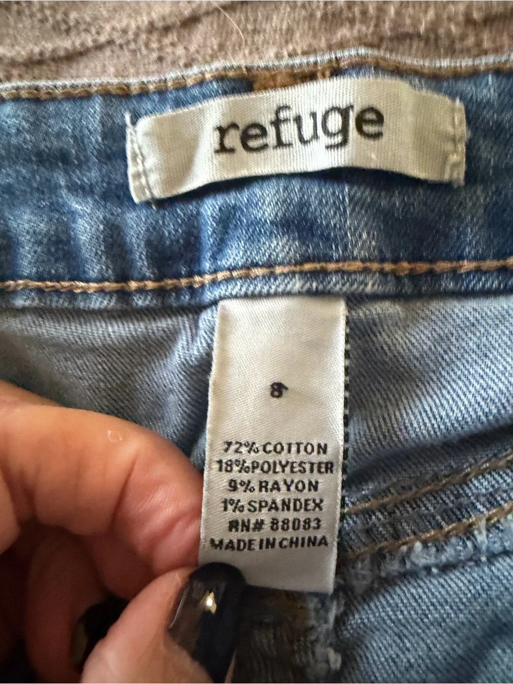 Refuge Medium Blue Denim Shorts with Classic Stitching